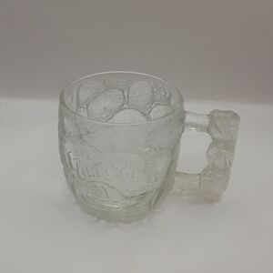 Vintage 1993 McDonald's "RocDonalds" The Flintstones Clear "Rock" Mug Set of 2